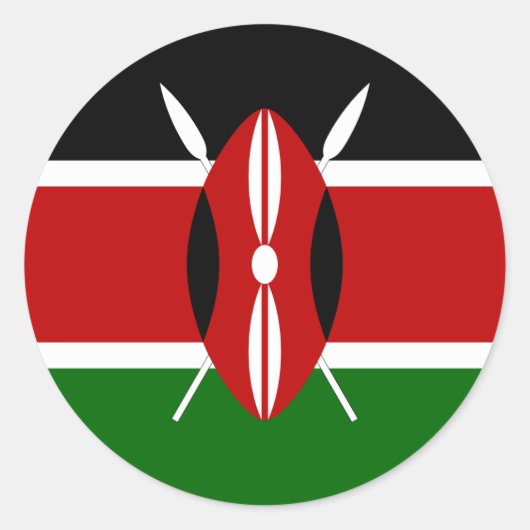 Kenya Flag Ronde Sticker (Voorkant)