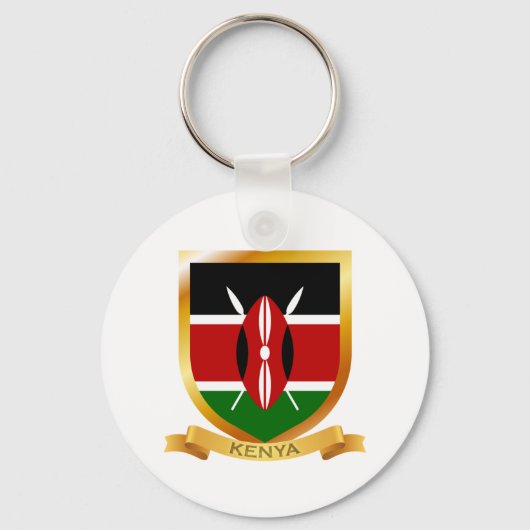 Kenya Flag Shield Sleutelhanger (Voorkant)