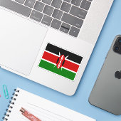 Kenya Flag Sticker (Laptop met iPhone)