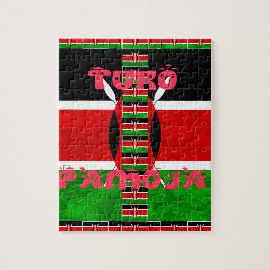 Kenya Flag Tuko Pamoja Legpuzzel (Verticaal)