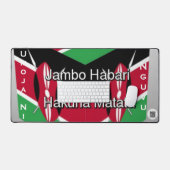 Kenya Flag Umoja ni Nguvu | Customizable Anti-Slip (Clavier et souris)