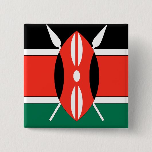 Kenya Flag Vierkante Button 5,1 Cm (Voorkant)