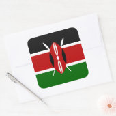 Kenya Flag Vierkante Sticker (Envelop)