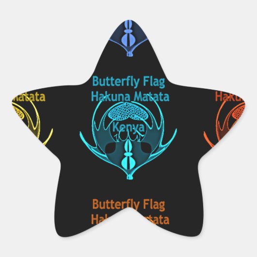 Kenya Hakuna Matata Ster Sticker (Voorkant)