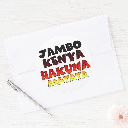 Kenya Hakunamatata Ronde Sticker (Envelop)