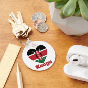 Kenya Heart Flag Sleutelhanger