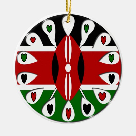 Kenya Hearts Keramisch Ornament (Voorkant)