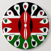 Kenya Hearts Ronde Button 6,0 Cm (Voorkant)