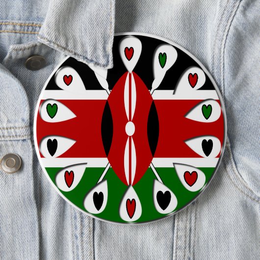 Kenya Hearts Ronde Button 6,0 Cm (In situ)