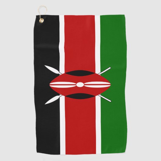 Kenya Maasai vlag Bendera ya Kenya Golfhanddoek (Voorkant)
