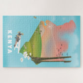 Kenya Map Illustration reisposter. Legpuzzel (Horizontaal)