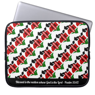 KENYA MAP TEKST BLESSED LAPTOP SLEEVE