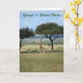 Kenya Masai Mara Giraffe Kaart (Gele Bloem)