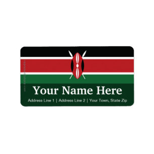 Kenya Plain Flag Etiket