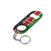 Kenya Pride Patriotic Sleutelhanger Bottle Opener Mini Flessenopener (Achterkant Gekanteld)