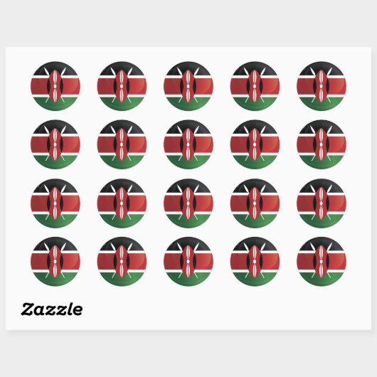 Kenya Round Icon Flag Ronde Sticker (Vel)