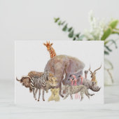 Kenya Safari Animals Notecard Bedankkaart (Staand voorkant)