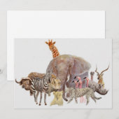 Kenya Safari Animals Notecard Bedankkaart (Voorkant / Achterkant)