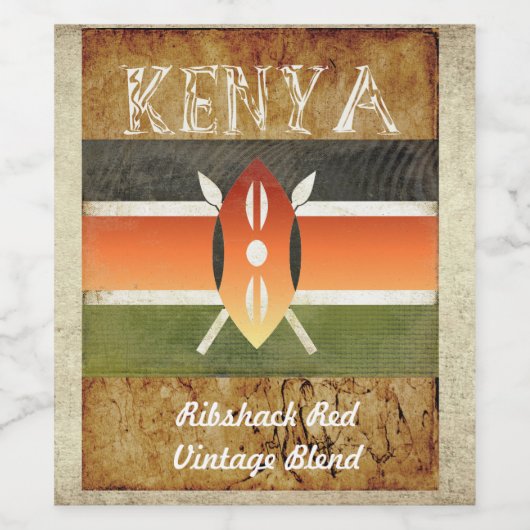 Kenya Wine Label Wijn Etiket (Enkel label)
