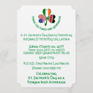 Kenyaans Iers Vlag van de VS Shamrock Persoonlijk Kaart