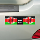 Kenyan Flag Bumpersticker (Op auto)