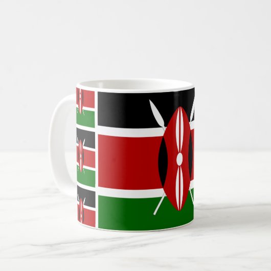 Kenyan Flag Coffee Mok Patriotic Kenya Tea Cup (Voorkant links)