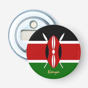 Kenyan Flag & Kenia party /sport Africa drink Button Flesopener