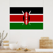 Kenyan Flag (Kenia) Poster (Keuken)