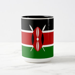 Kenyan Flag (Kenia) Tweekleurige Koffiemok