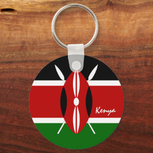 Kenyan Flag & Kenya-vakantie, patriotten/sport Sleutelhanger