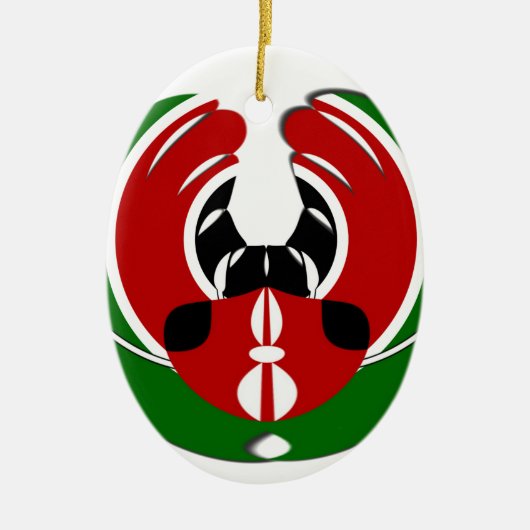 Kenyan Flag Keramisch Ornament (Voorkant)