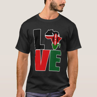 Kenyan Pride I Love Kenya Vlag Kaart Afrika T-shir T-shirt