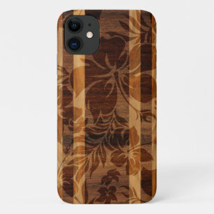 Keokea Beach Faux Wood Surfboard iPhone 11 Hoesje