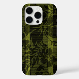 Keokea Beach Faux Wood Surfboard in Green iPhone 16 Pro Hoesje