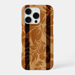 Keokea Beach Hibiscus Nep Houten Surfplank iPhone 16 Pro Hoesje