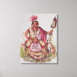 Keokuk of "Watchful Fox", chef van de Sauks Canvas Afdruk
