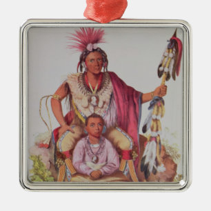 Keokuk of "Watchful Fox", chef van de Sauks Metalen Ornament