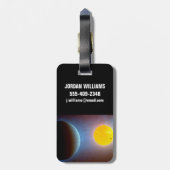 Kepler-10 Sterrensysteem. Bagagelabel (Achterkant verticaal)