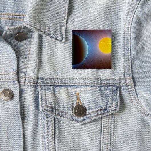 Kepler-10 Sterrensysteem. Vierkante Button 5,1 Cm (In situ)