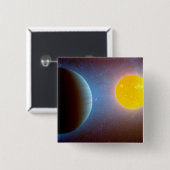 Kepler-10 Sterrensysteem. Vierkante Button 5,1 Cm (Voorkant /achterkant)