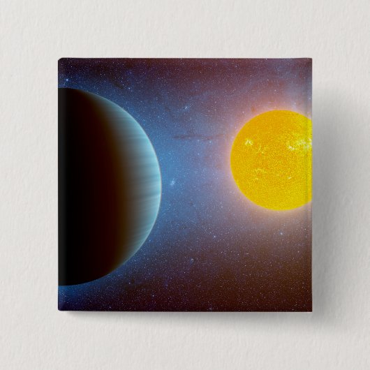 Kepler-10 Sterrensysteem. Vierkante Button 5,1 Cm (Voorkant)
