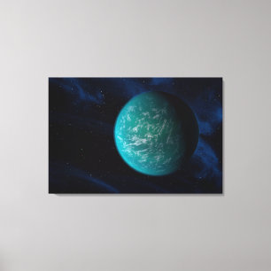 Kepler 22b, een exoplaneet. canvas afdruk