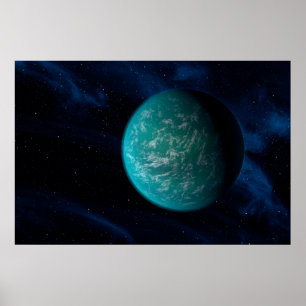 Kepler 22b, een exoplaneet. poster