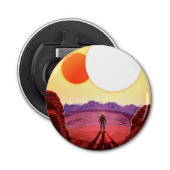 Kepler Ruimtereis Bestemming Planeet Avontuur Button Flesopener (Voorkant)