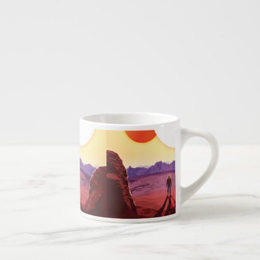 Kepler Ruimtereis Bestemming Planeet Avontuur Espresso Kop (Rechts)