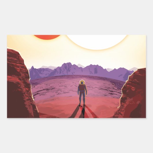 Kepler Ruimtereis Bestemming Planeet Avontuur Rechthoekige Sticker (Voorkant)