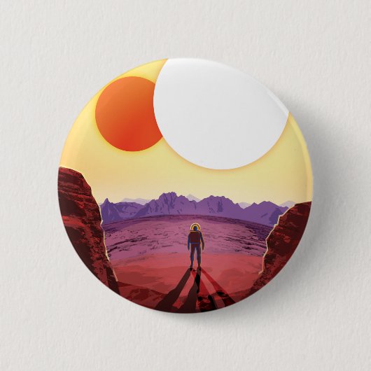 Kepler Ruimtereis Bestemming Planeet Avontuur Ronde Button 5,7 Cm (Voorkant)