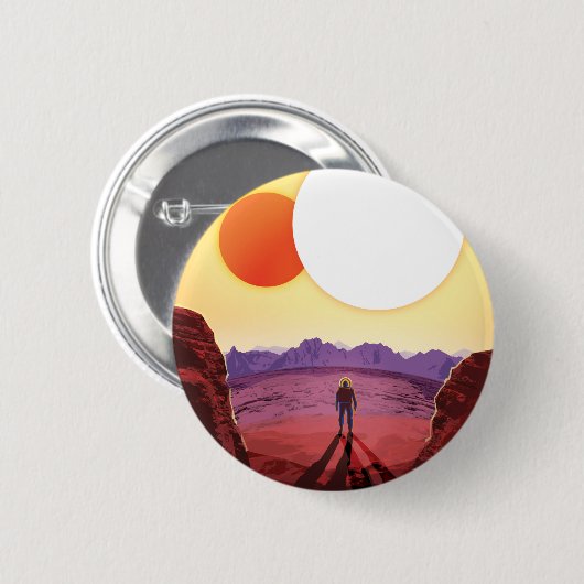 Kepler Ruimtereis Bestemming Planeet Avontuur Ronde Button 5,7 Cm (Voorkant /achterkant)