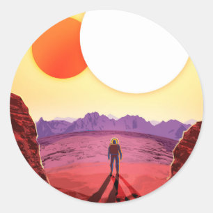 Kepler Ruimtereis Bestemming Planeet Avontuur Ronde Sticker