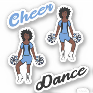 Ker Dance Pom Stickers (Periwinkle Black)